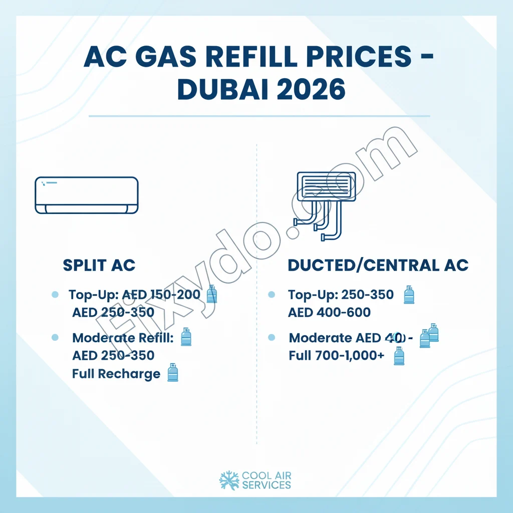 ac gas refil cost in dubai