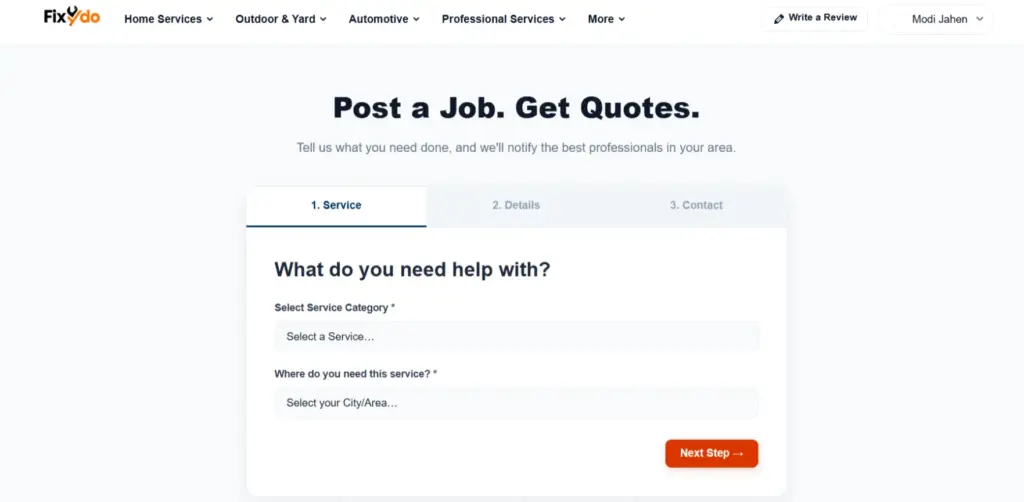 post a job on fixydo